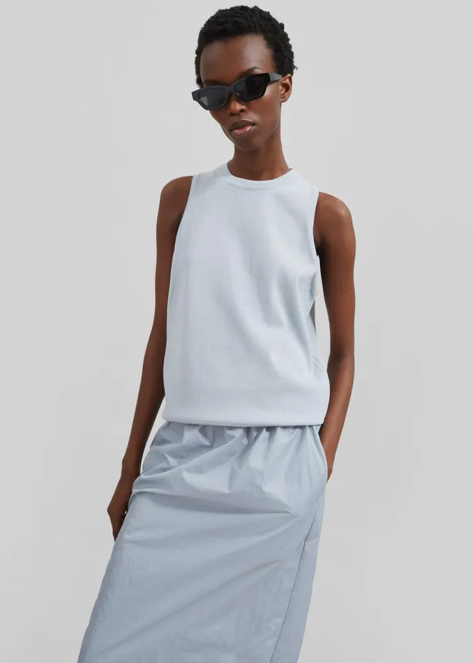 The Frankie Shop Tops Eza Tank Top 8211 Dusty Blue 8211 Women