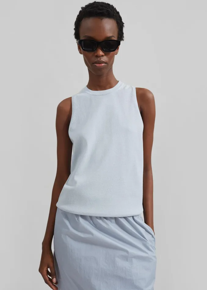 The Frankie Shop Tops Eza Tank Top 8211 Dusty Blue 8211 Women