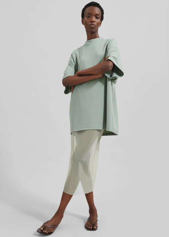 The Frankie Shop Tops Hal Drop Shoulder TShirt 8211 Sage 8211 Women