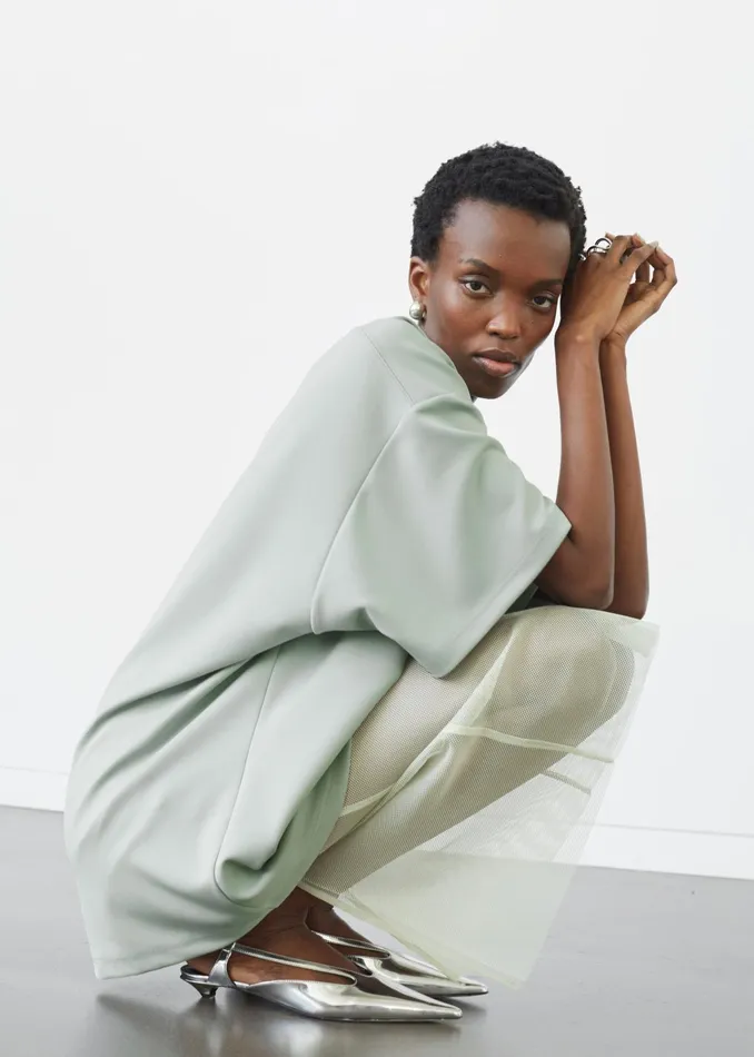 The Frankie Shop Tops Hal Drop Shoulder TShirt 8211 Sage 8211 Women
