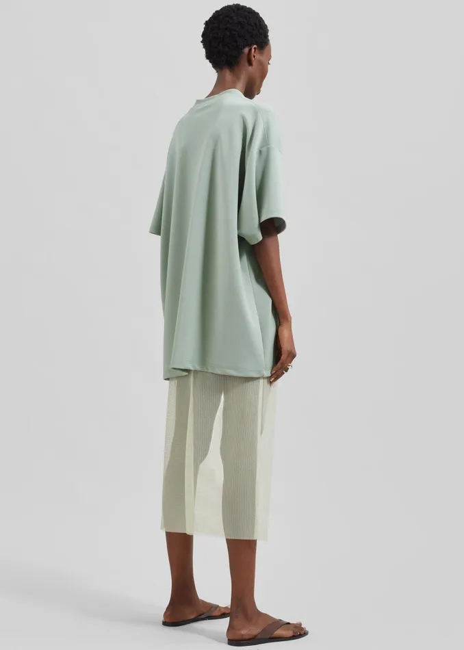The Frankie Shop Tops Hal Drop Shoulder TShirt 8211 Sage 8211 Women