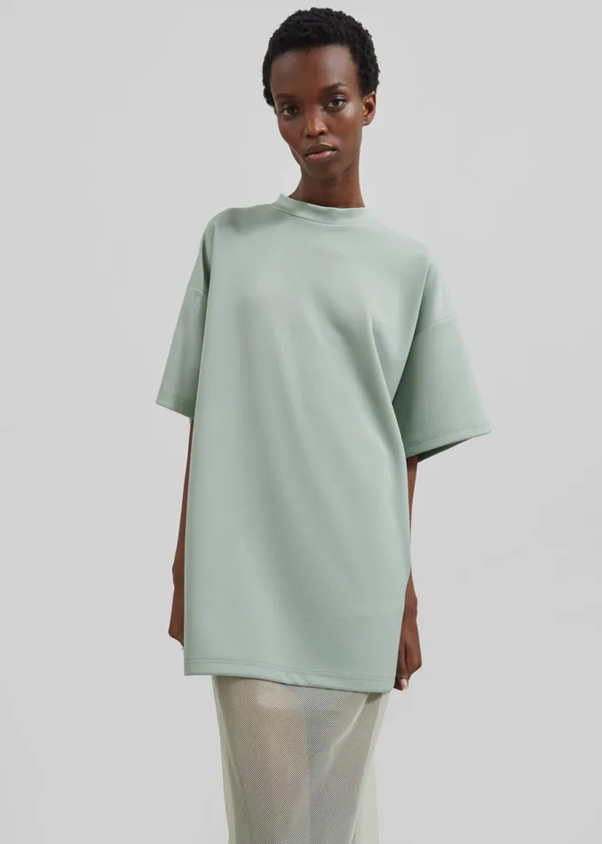 The Frankie Shop Tops Hal Drop Shoulder TShirt 8211 Sage 8211 Women