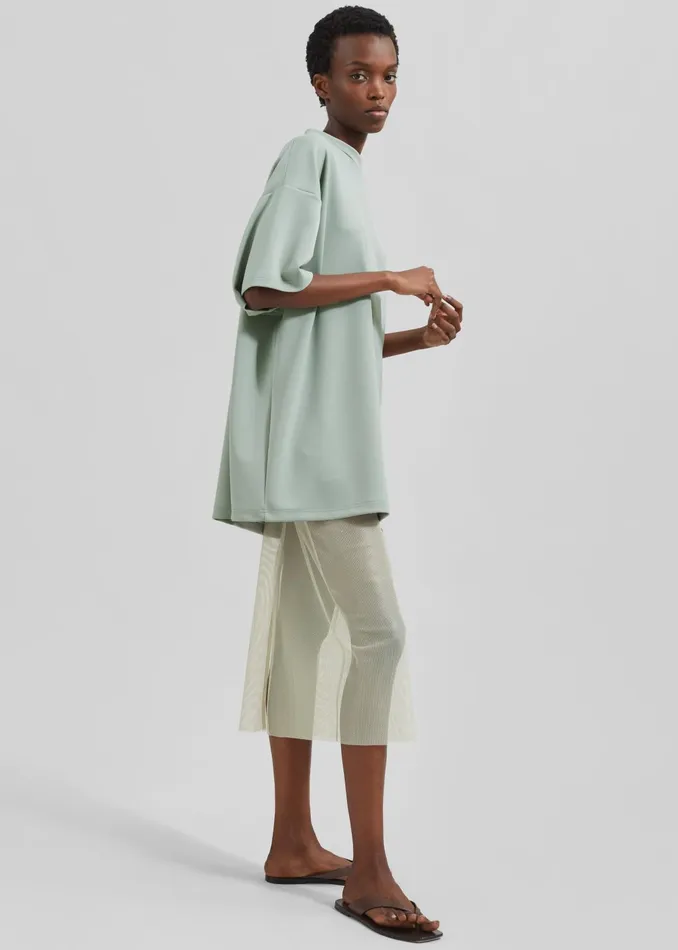 The Frankie Shop Tops Hal Drop Shoulder TShirt 8211 Sage 8211 Women