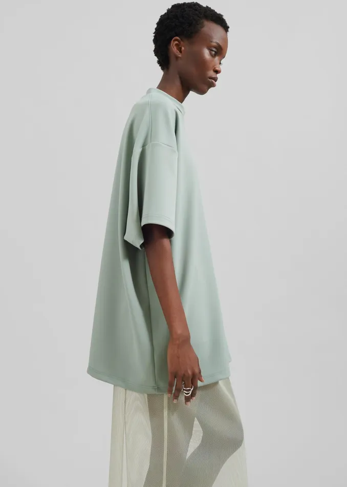 The Frankie Shop Tops Hal Drop Shoulder TShirt 8211 Sage 8211 Women