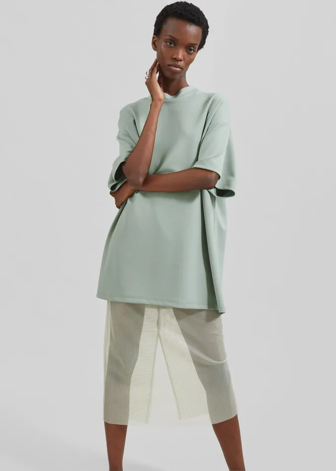 The Frankie Shop Tops Hal Drop Shoulder TShirt 8211 Sage 8211 Women