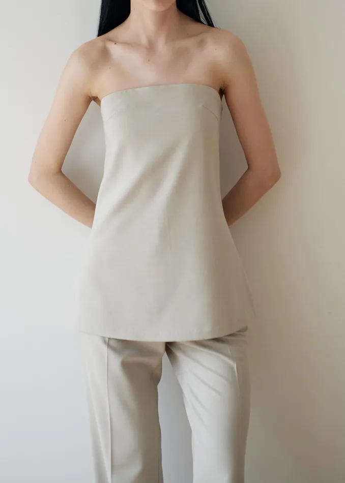 The Frankie Shop Tops Kit Strapless Top 8211 Beige 8211 Women