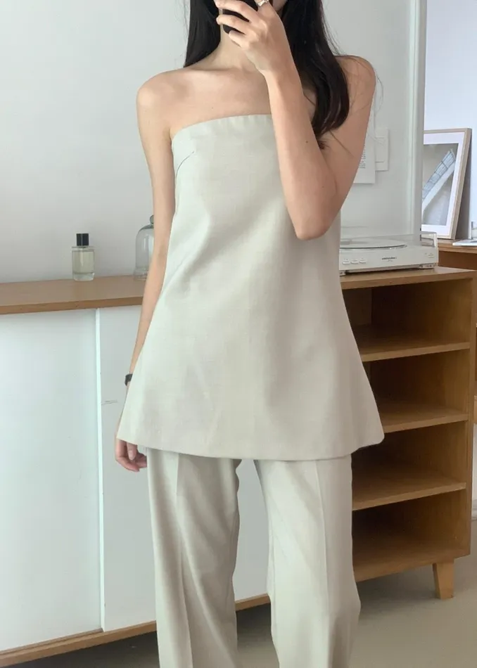 The Frankie Shop Tops Kit Strapless Top 8211 Beige 8211 Women