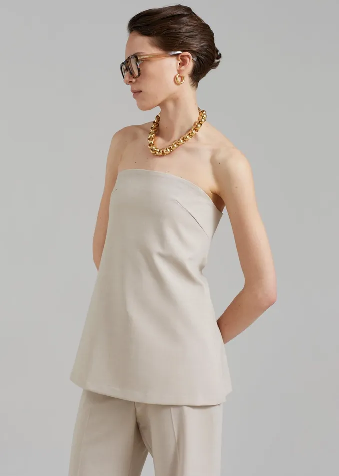The Frankie Shop Tops Kit Strapless Top 8211 Beige 8211 Women