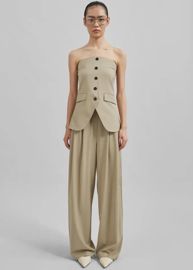 The Frankie Shop Tops Livvy Strapless Vest 8211 Beige 8211 Women