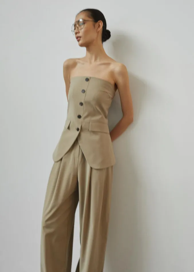 The Frankie Shop Tops Livvy Strapless Vest 8211 Beige 8211 Women