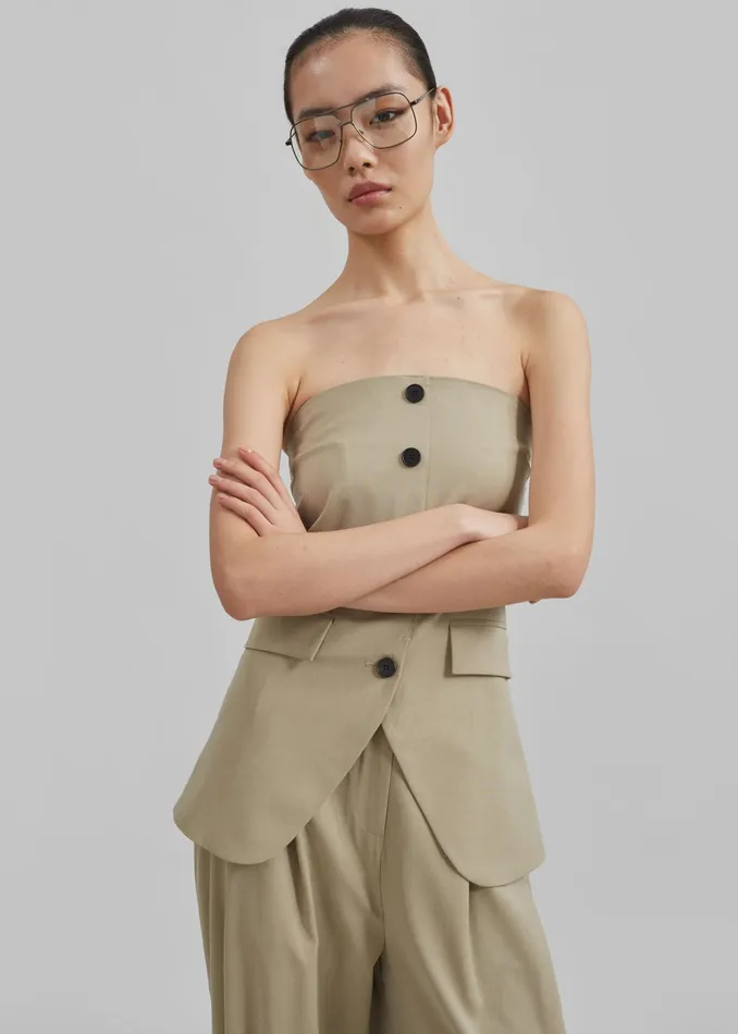 The Frankie Shop Tops Livvy Strapless Vest 8211 Beige 8211 Women