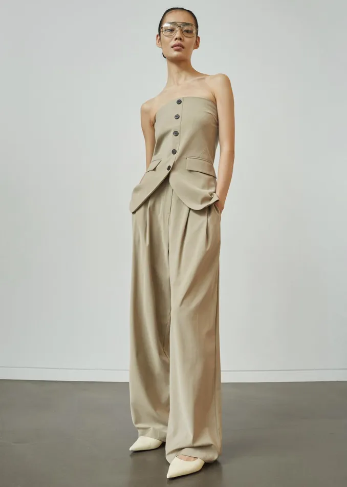 The Frankie Shop Tops Livvy Strapless Vest 8211 Beige 8211 Women