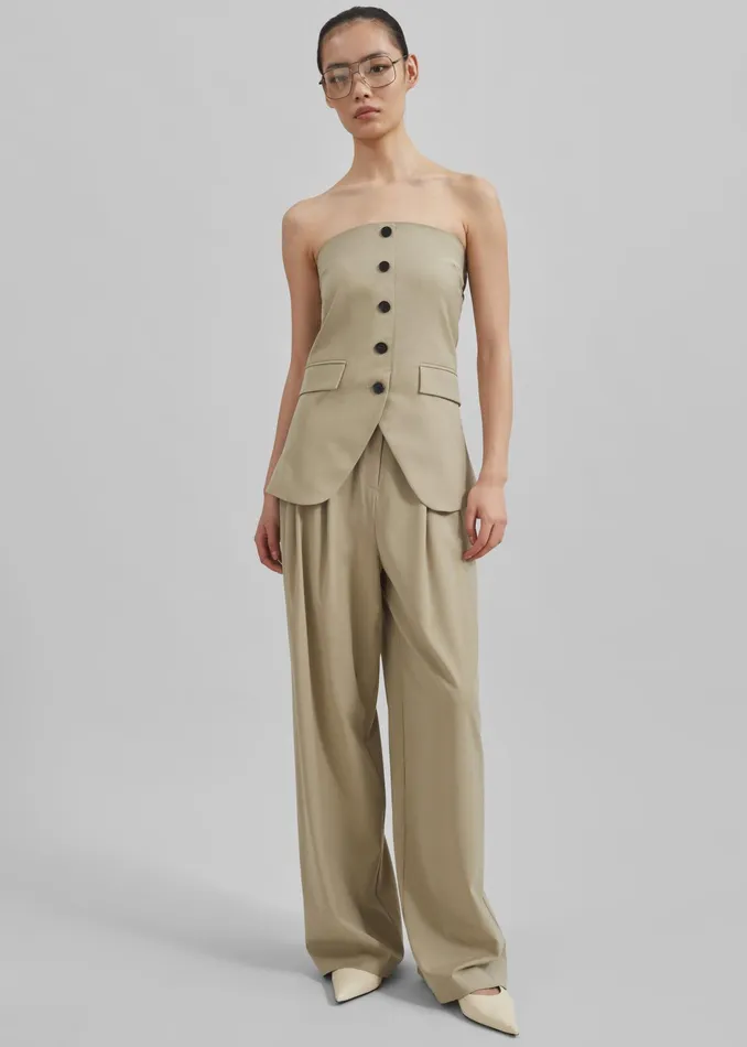 The Frankie Shop Tops Livvy Strapless Vest 8211 Beige 8211 Women