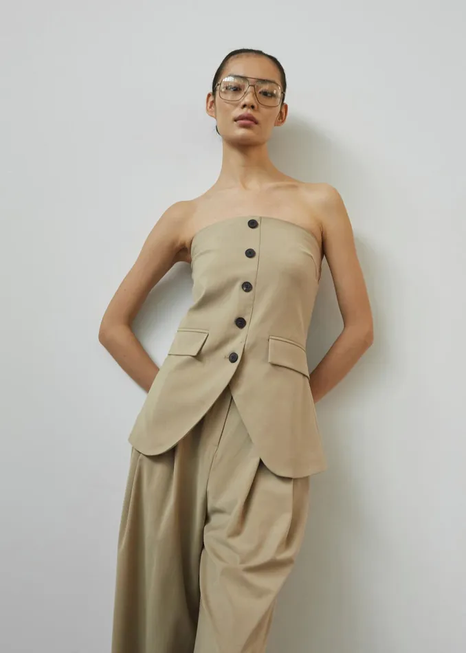 The Frankie Shop Tops Livvy Strapless Vest 8211 Beige 8211 Women