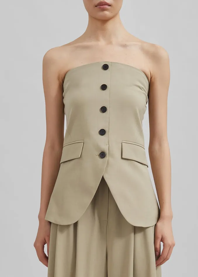 The Frankie Shop Tops Livvy Strapless Vest 8211 Beige 8211 Women