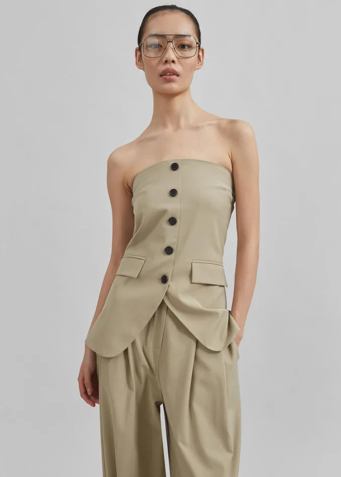 The Frankie Shop Tops Livvy Strapless Vest 8211 Beige 8211 Women
