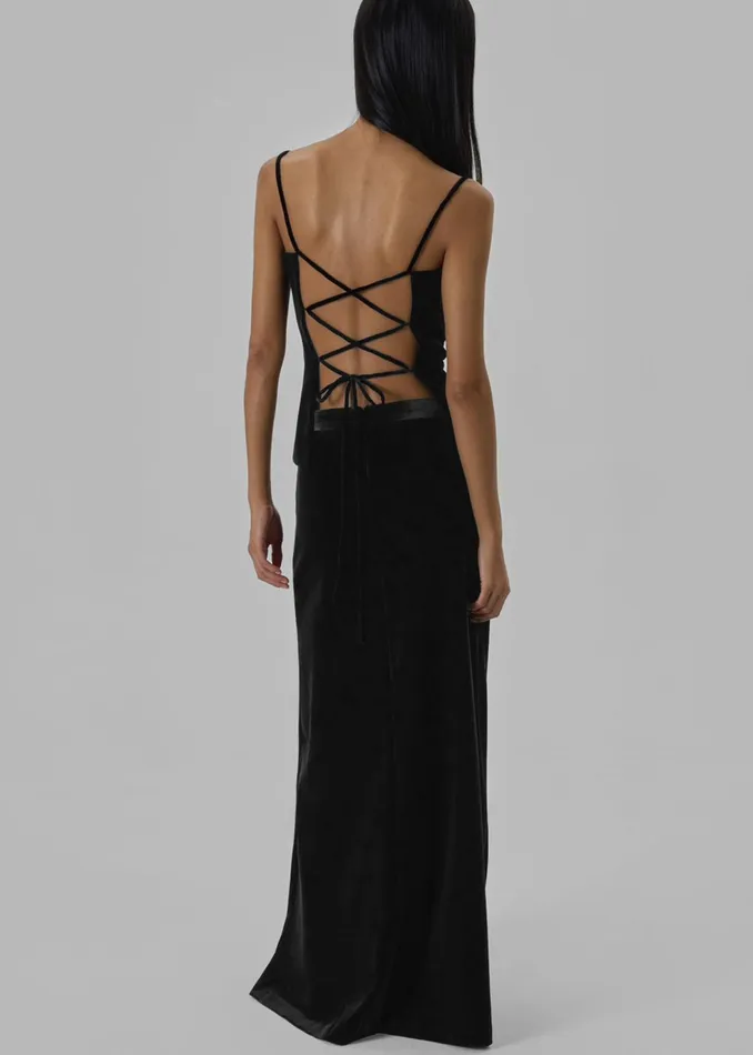 The Frankie Shop Tops Lucia Velvet Tank 8211 Black 8211 Women