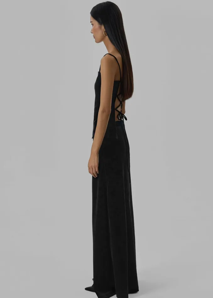The Frankie Shop Tops Lucia Velvet Tank 8211 Black 8211 Women