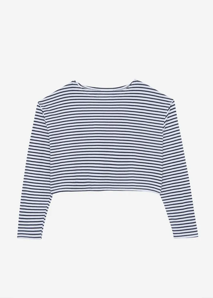 The Frankie Shop Tops Neha Cropped Top 8211 Navy Stripe 8211 Women