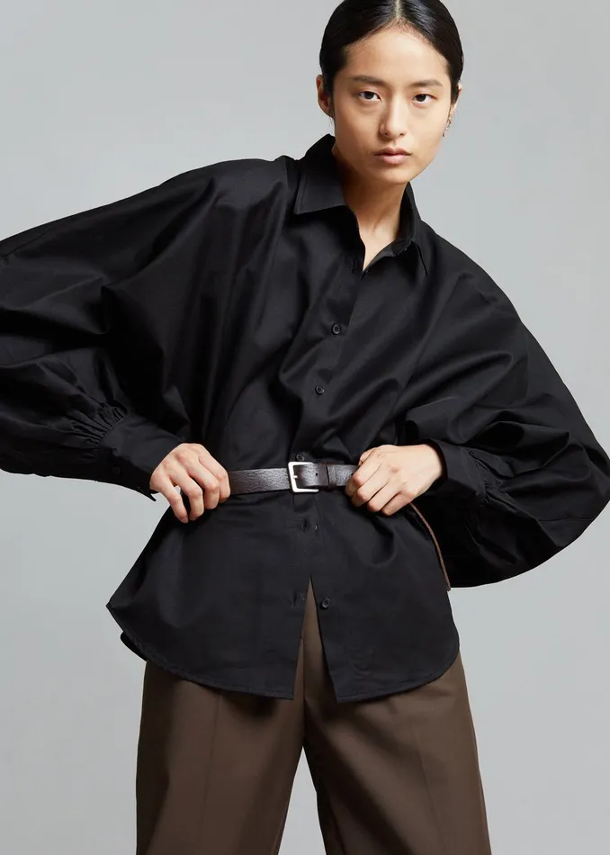 The Frankie Shop Tops Sabi Blouse 8211 Black 8211 Women