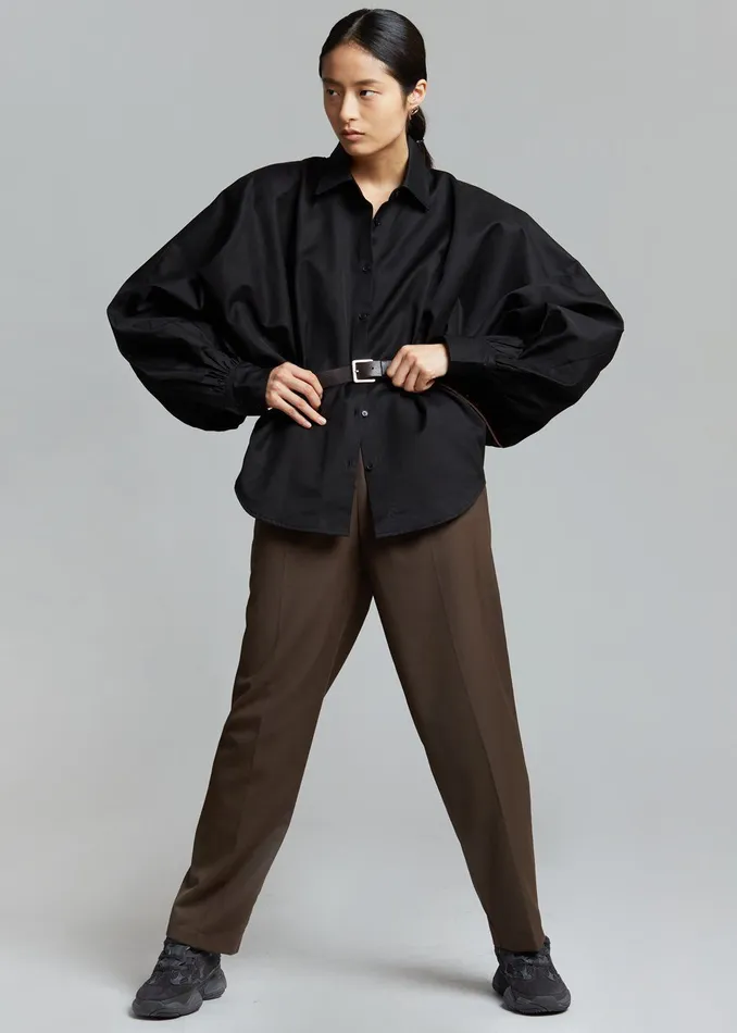 The Frankie Shop Tops Sabi Blouse 8211 Black 8211 Women