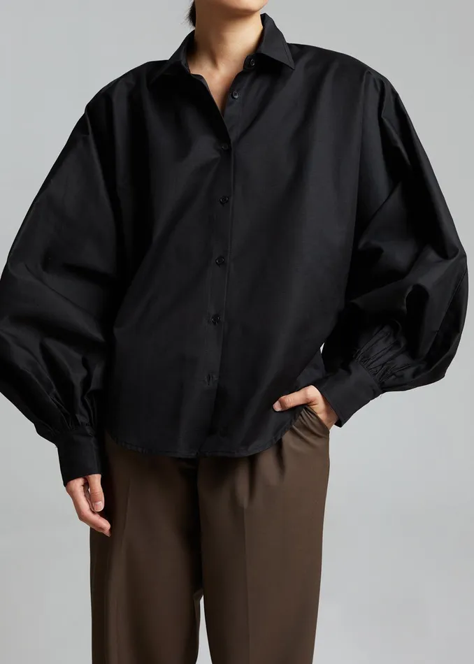The Frankie Shop Tops Sabi Blouse 8211 Black 8211 Women
