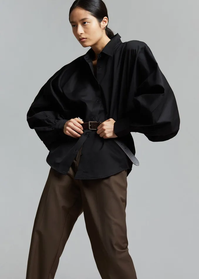 The Frankie Shop Tops Sabi Blouse 8211 Black 8211 Women
