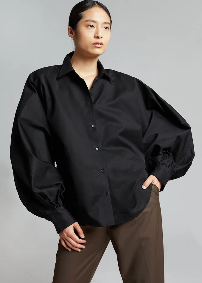 The Frankie Shop Tops Sabi Blouse 8211 Black 8211 Women