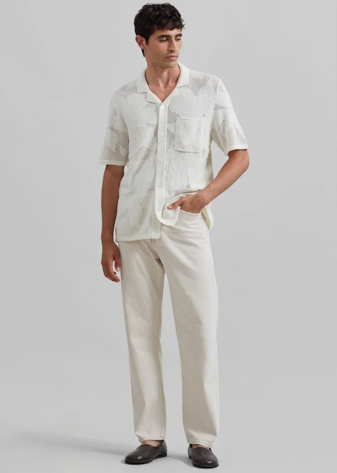 The Frankie Shop Tops Samse Samse Saconald Shirt 8211 Clear Cream 8211 Men