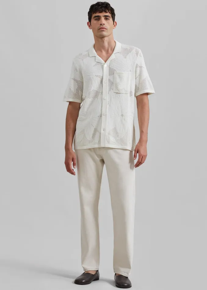 The Frankie Shop Tops Samse Samse Saconald Shirt 8211 Clear Cream 8211 Men