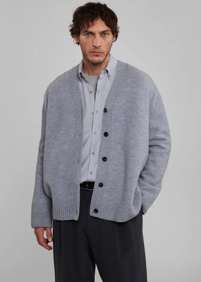 The Frankie Shop Tops Sinclair Oxford Shirt 8211 Grey 8211 Men