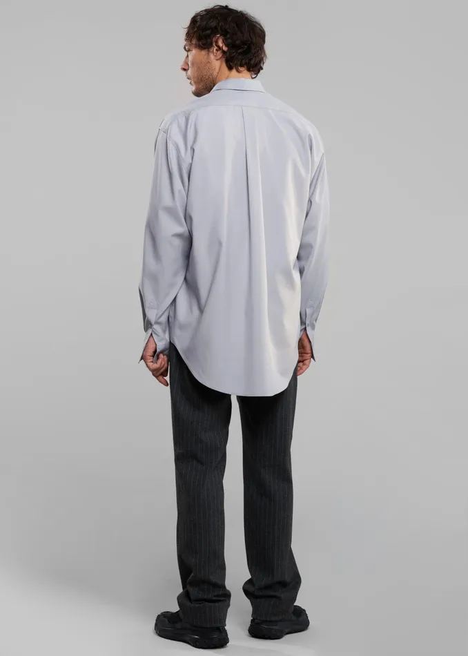 The Frankie Shop Tops Sinclair Oxford Shirt 8211 Grey 8211 Men