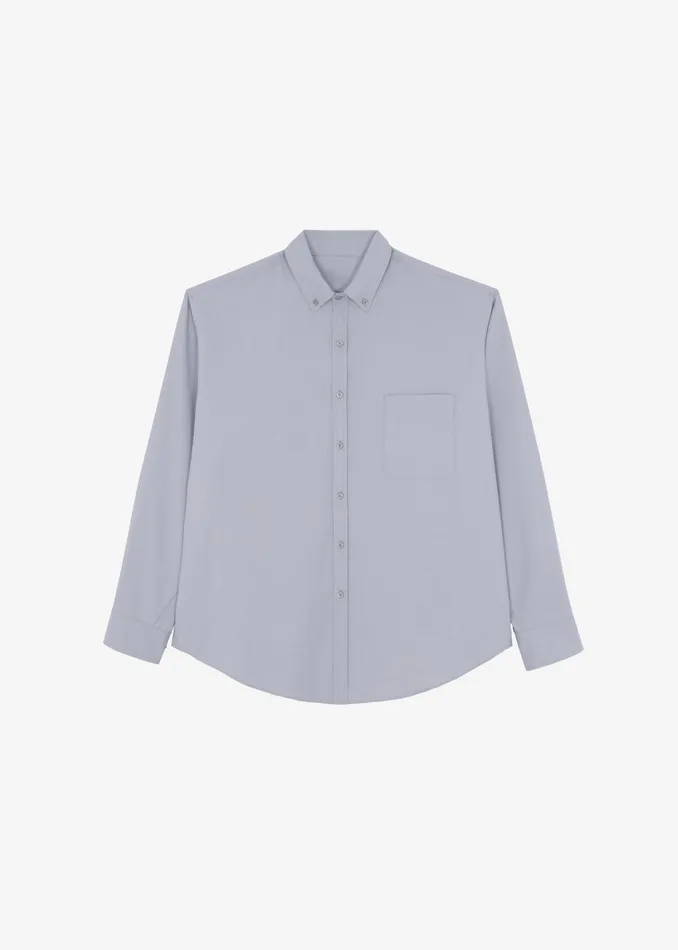 The Frankie Shop Tops Sinclair Oxford Shirt 8211 Grey 8211 Men