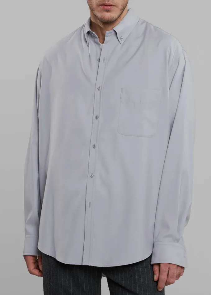 The Frankie Shop Tops Sinclair Oxford Shirt 8211 Grey 8211 Men