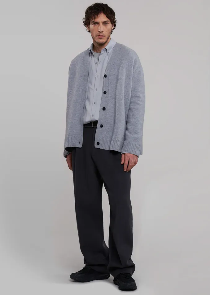 The Frankie Shop Tops Sinclair Oxford Shirt 8211 Grey 8211 Men
