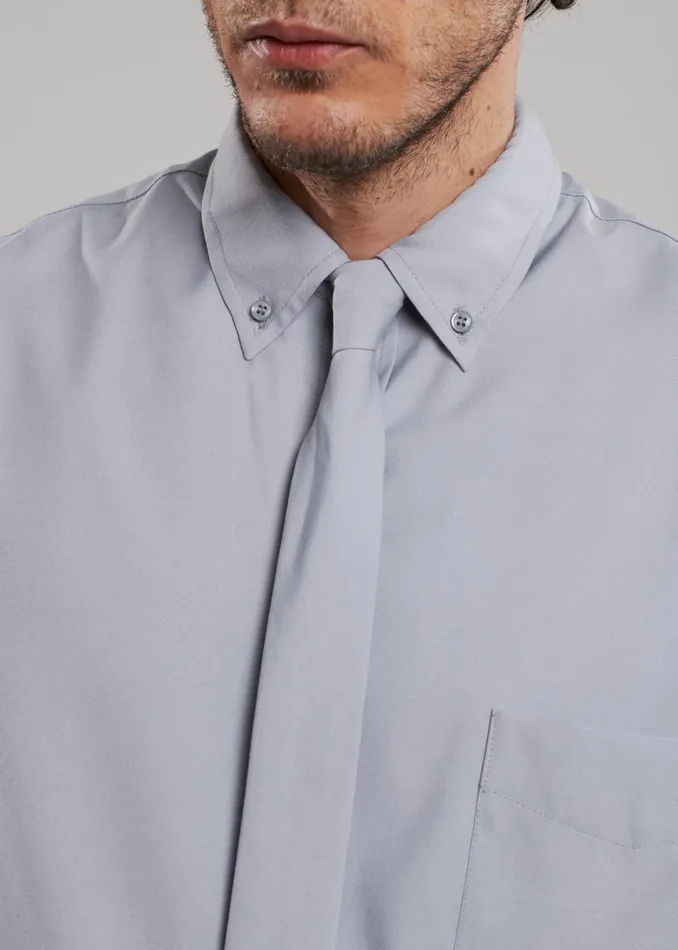 The Frankie Shop Tops Sinclair Oxford Shirt 8211 Grey 8211 Men