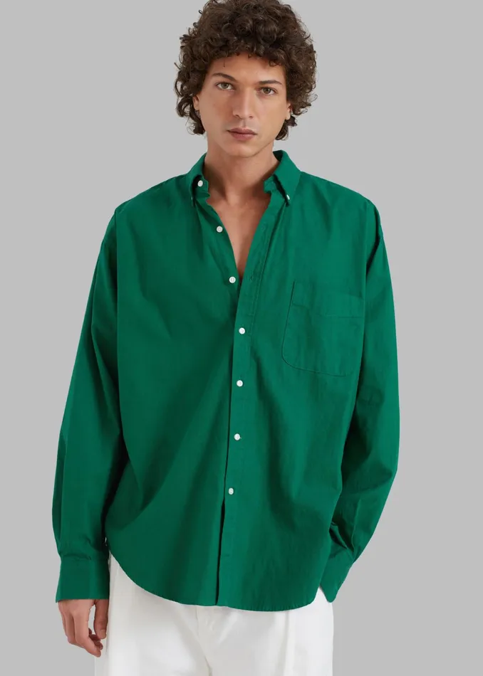The Frankie Shop Tops Sinclair Shirt 8211 Green 8211 Men
