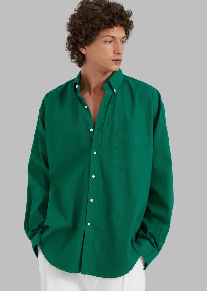 The Frankie Shop Tops Sinclair Shirt 8211 Green 8211 Men