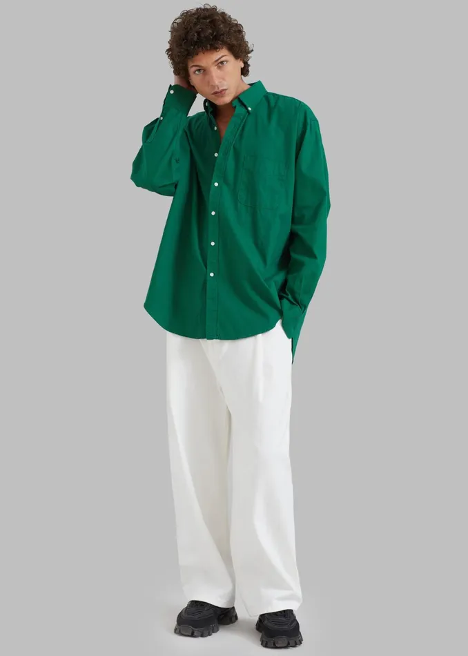 The Frankie Shop Tops Sinclair Shirt 8211 Green 8211 Men