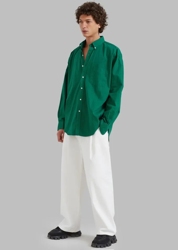 The Frankie Shop Tops Sinclair Shirt 8211 Green 8211 Men