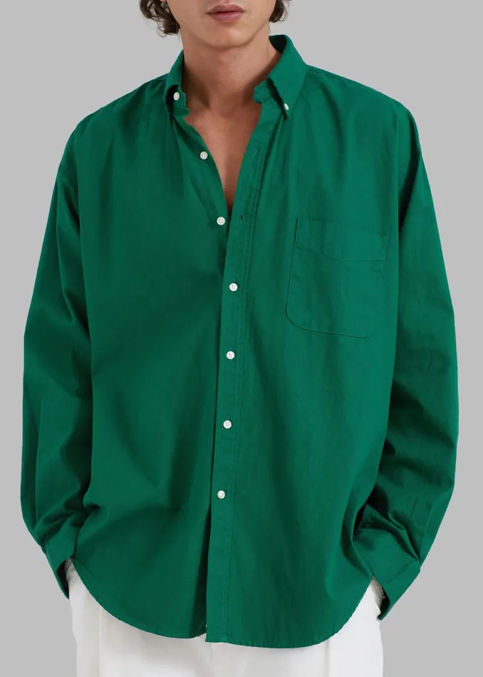 The Frankie Shop Tops Sinclair Shirt 8211 Green 8211 Men