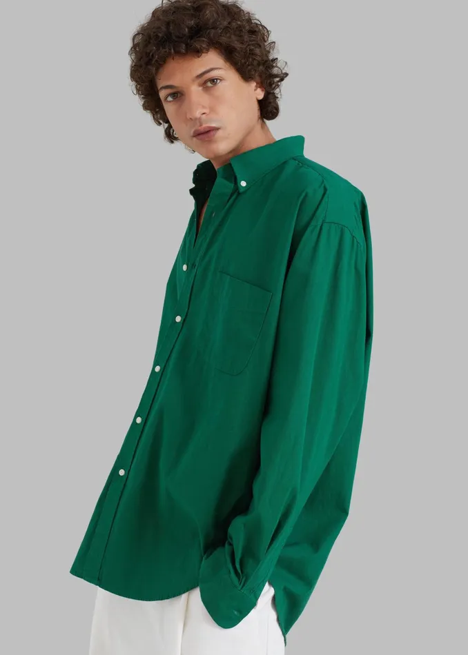 The Frankie Shop Tops Sinclair Shirt 8211 Green 8211 Men