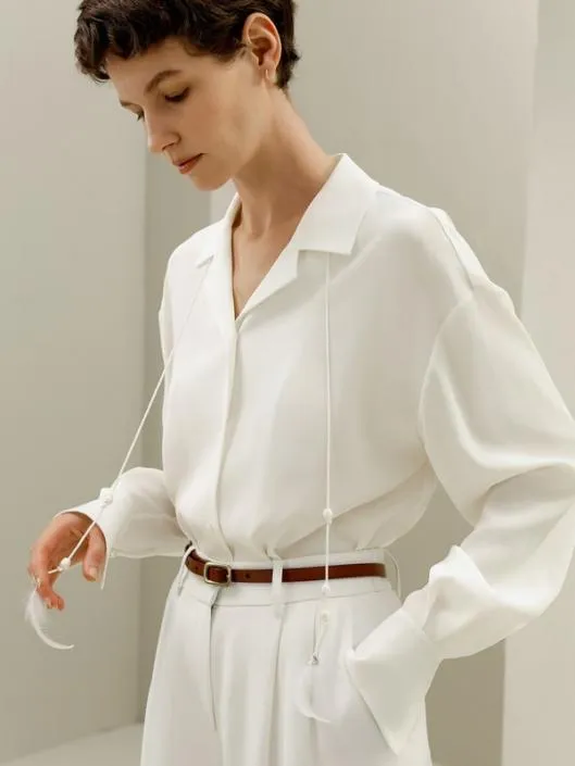 TieDetailed Silk Blouse MustHave Silk Tops Affordable Luxury Women Blouses Lilysilk Shirts