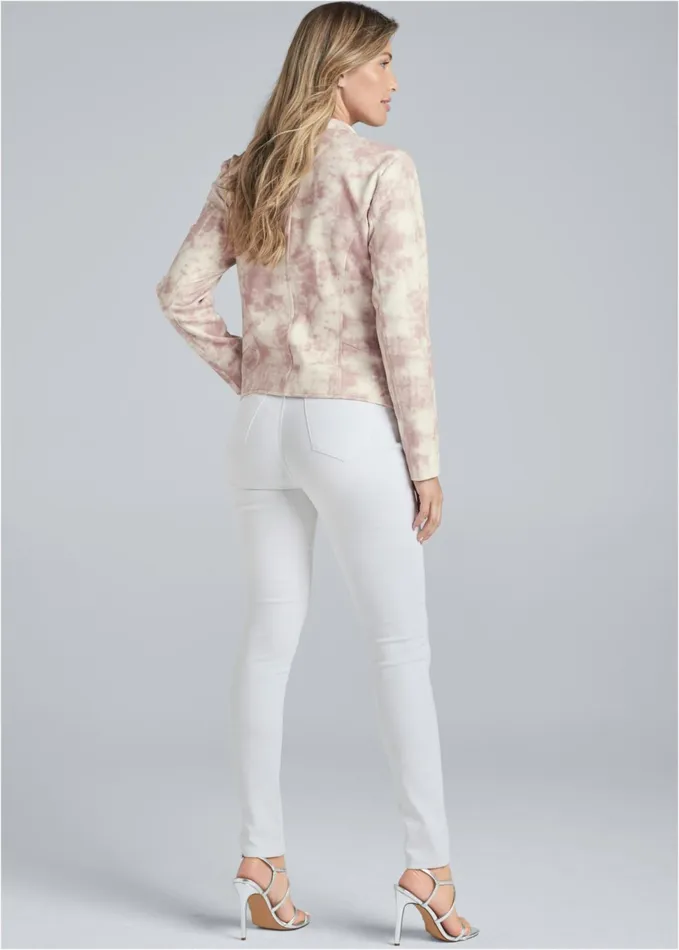 TIE DYE FAUX SUEDE JACKET Pink Multi Women VENUS Jackets
