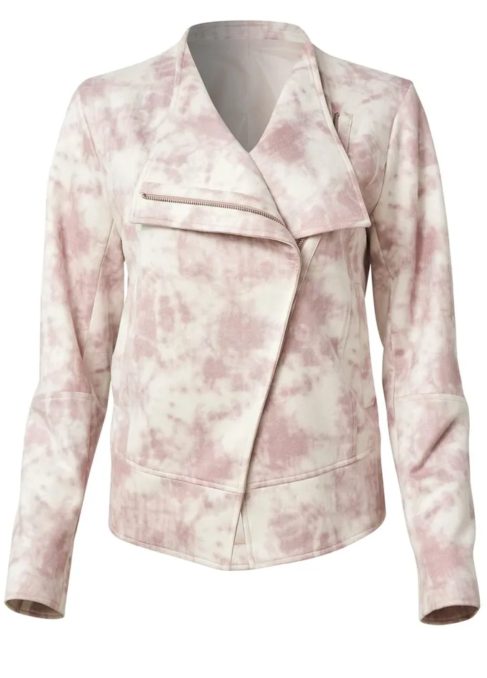 TIE DYE FAUX SUEDE JACKET Pink Multi Women VENUS Jackets