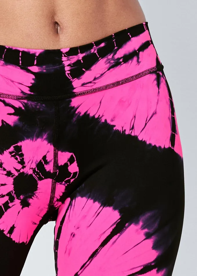 TIE DYE LEGGINGS Black and Pink Women VENUS Activewear