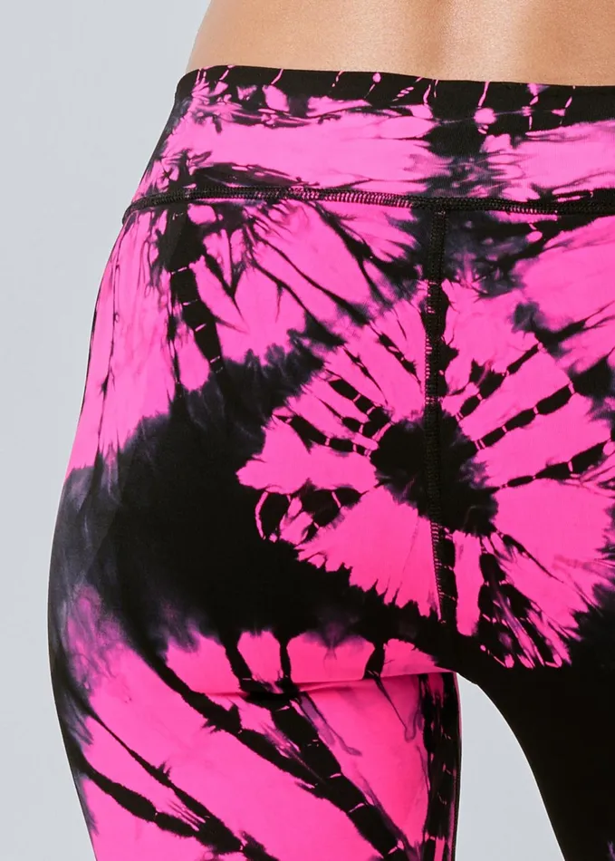TIE DYE LEGGINGS Black and Pink Women VENUS Activewear