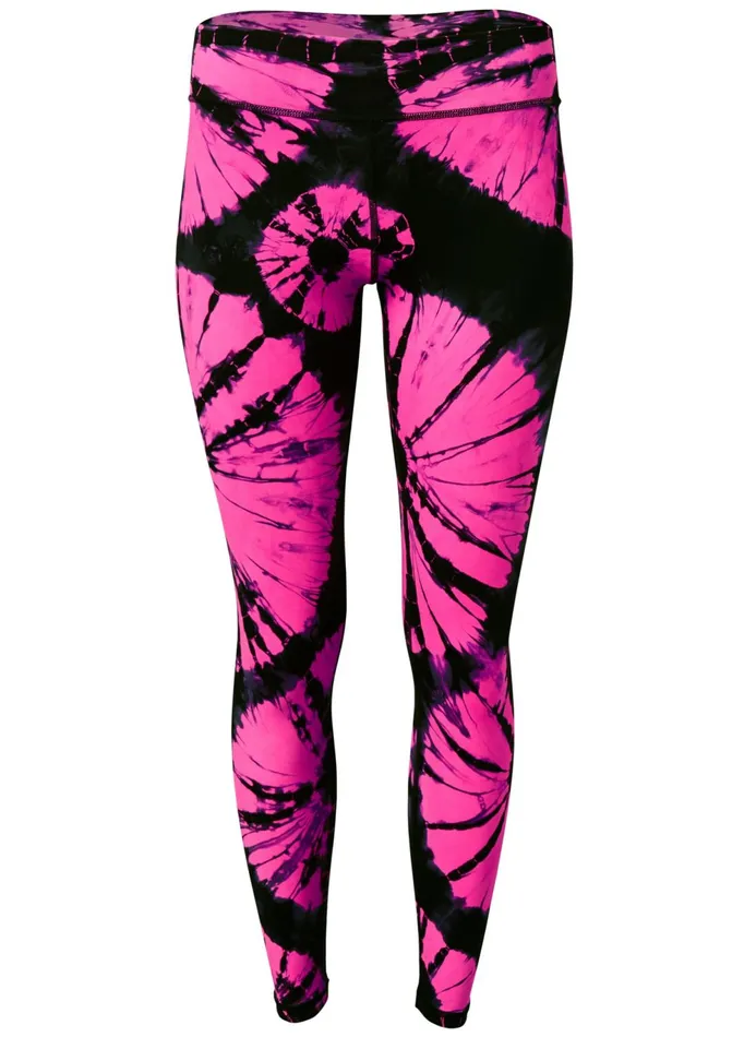 TIE DYE LEGGINGS Black and Pink Women VENUS Activewear