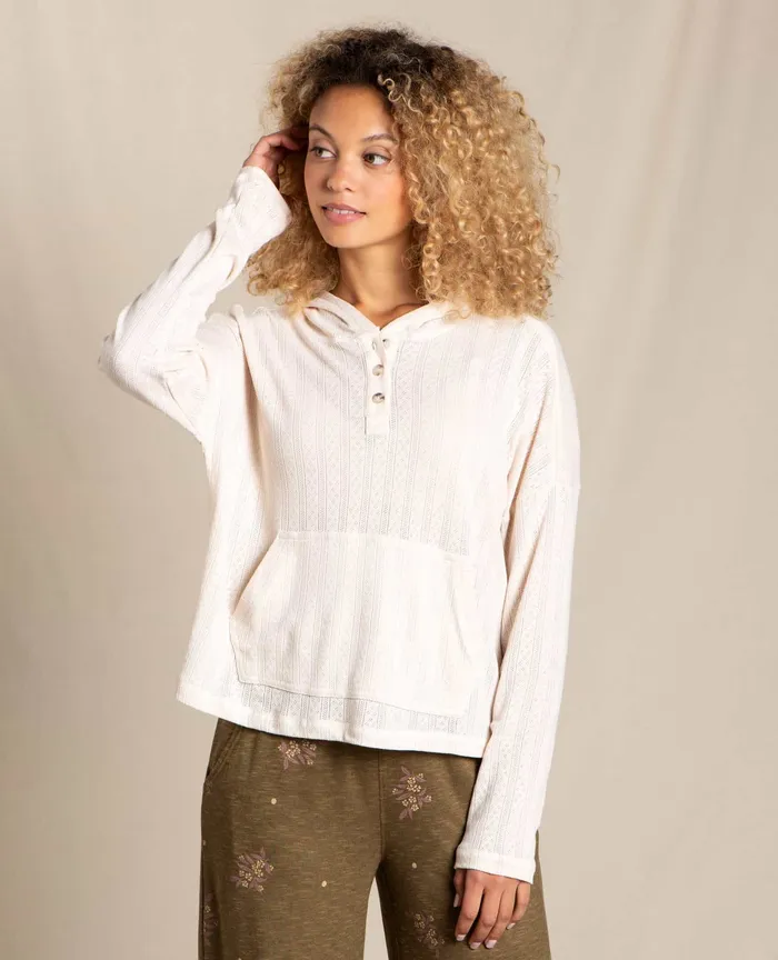 ToadandCo Foothill Pointelle Hoodie Salt Women8217s Loungewear and Sleep