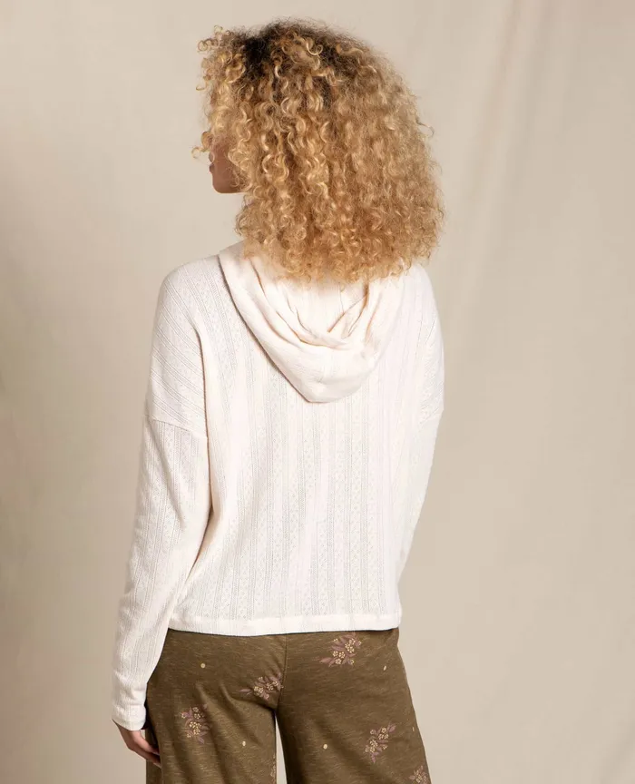 ToadandCo Foothill Pointelle Hoodie Salt Women8217s Loungewear and Sleep